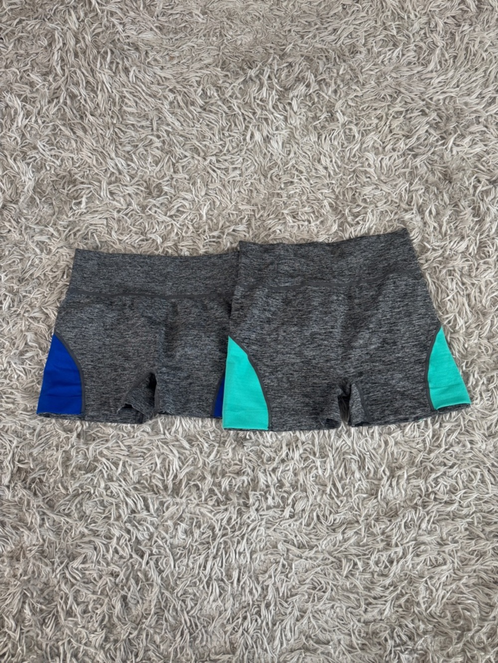 Get a Grip Grey, Blue & Green Biker Shorts Set